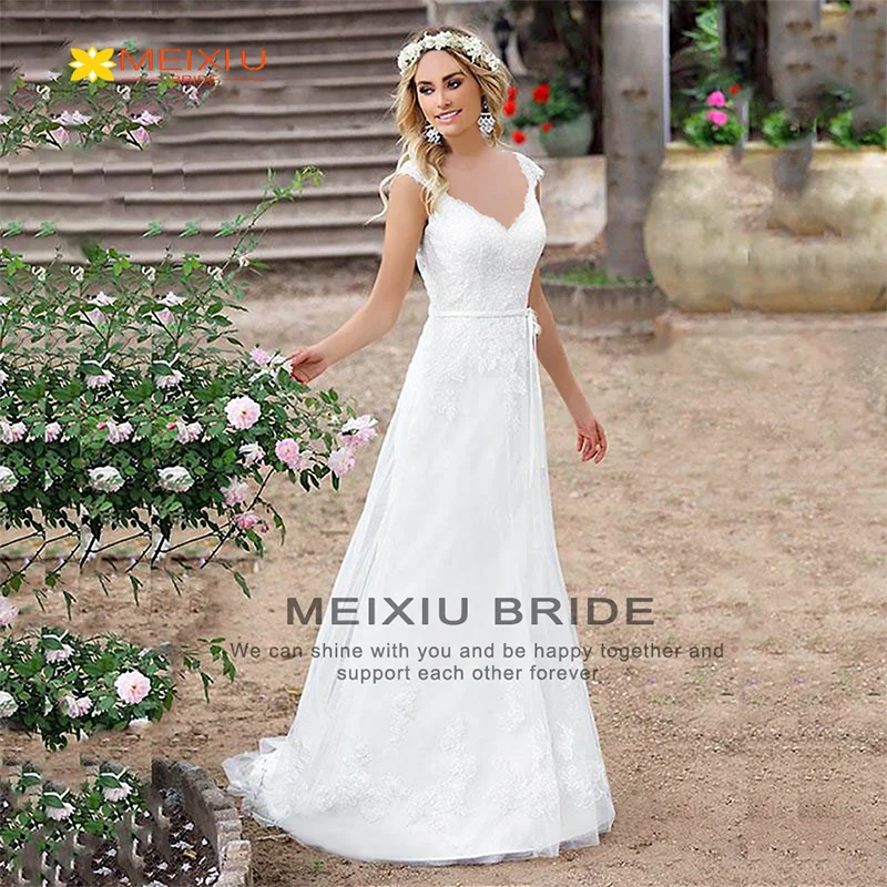 New Applique Double Shoulder Sweetheart Wedding Dress Custom Floral A-Line Design Photograph Charming Princess Bridal Gowns