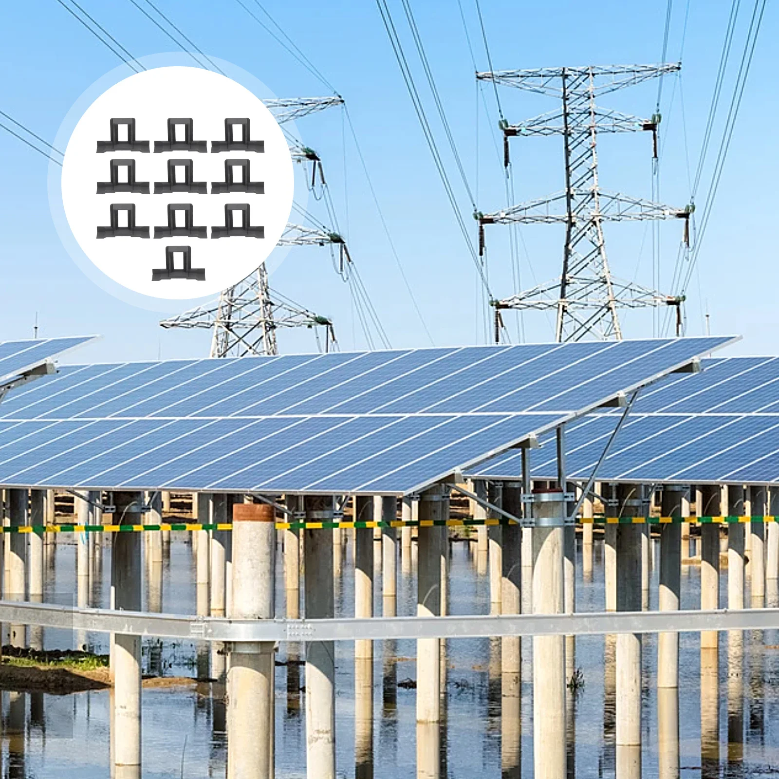 

10Pcs Solar Panel Water Drained Clip Premium Anti-Aging Drainage Clamp for Photovoltaic Panels High Low Temperature Resistance