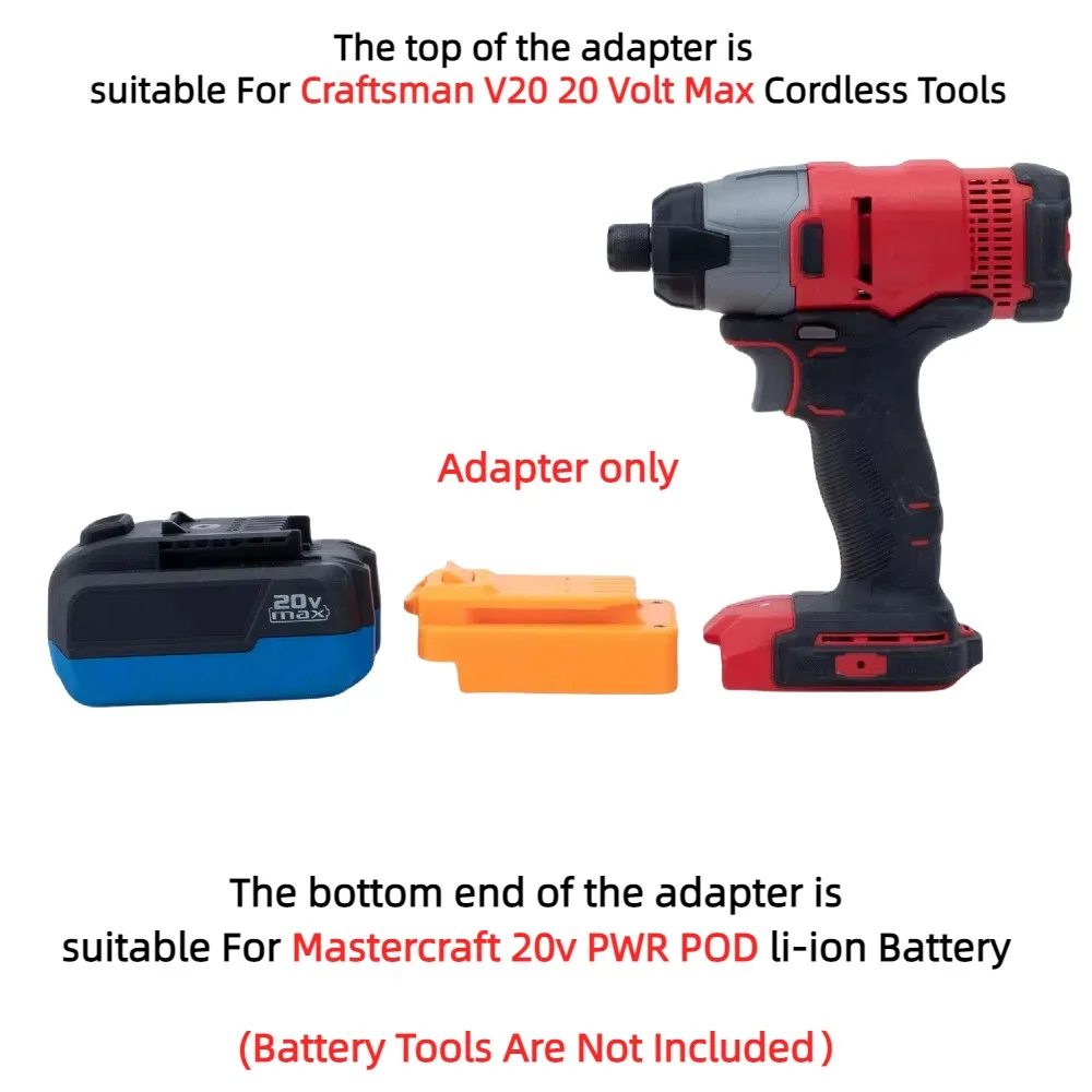 Adapter/Converter for Mastercraft 20v PWR POD Li-ion Battery TO Craftsman V20 20 Volt Max Power Tools Accessory (Only Adapter)