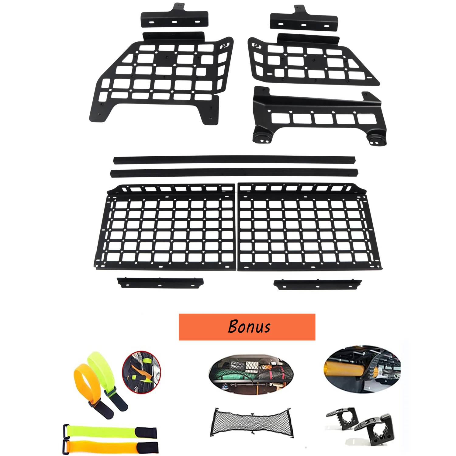 For Toyota FJ Cruiser (XJ10) 2007-2022 Modular Storage Panel Shelf Modification Storage Panel Rear Trunk Debris Rack Molle Panel