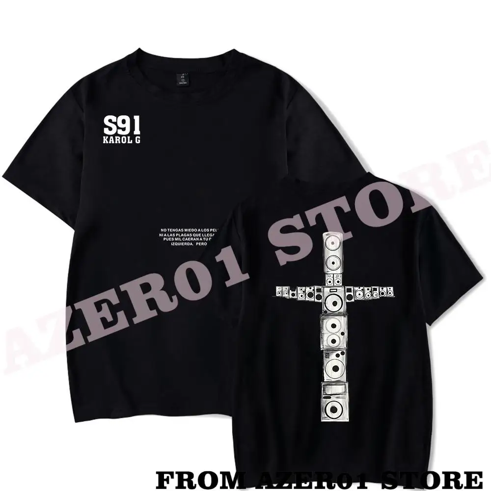 Karol G S91 BONITO Tour Merch T-shirt Summer Men/Women Streetwear Tshirt Shirt Short Sleeve New Logo Tee