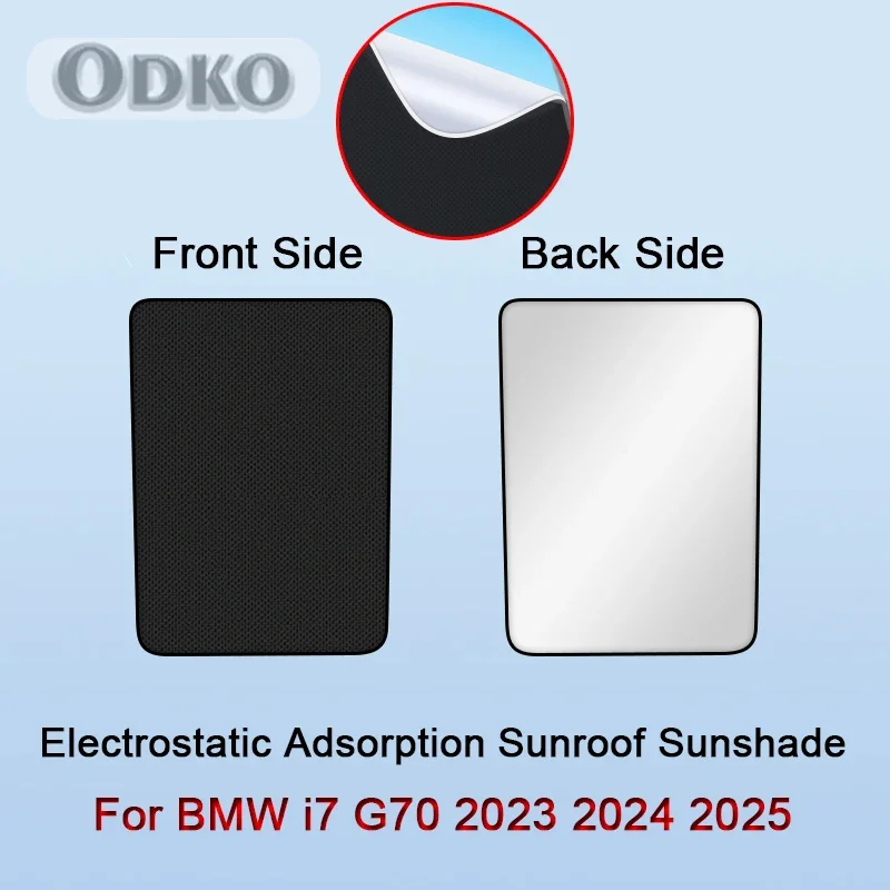 

Car Electrostatic Adsorption Sunroof Sunshade Cover Fit For BMW i7 G70 2023 2024 2025 Heat Insulation Skylight Sticker Accessory