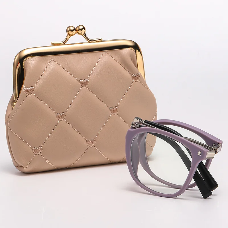 Korean version of the box glasses men and women middle-aged and elderly portable folding reading glasses