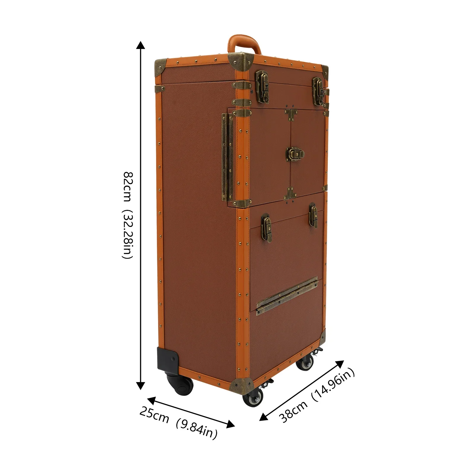 Stylish Coffee-Tone Punk Hairdressing Case – Mobile Password Lock, Durable Tool Organizer for Salon Professionals