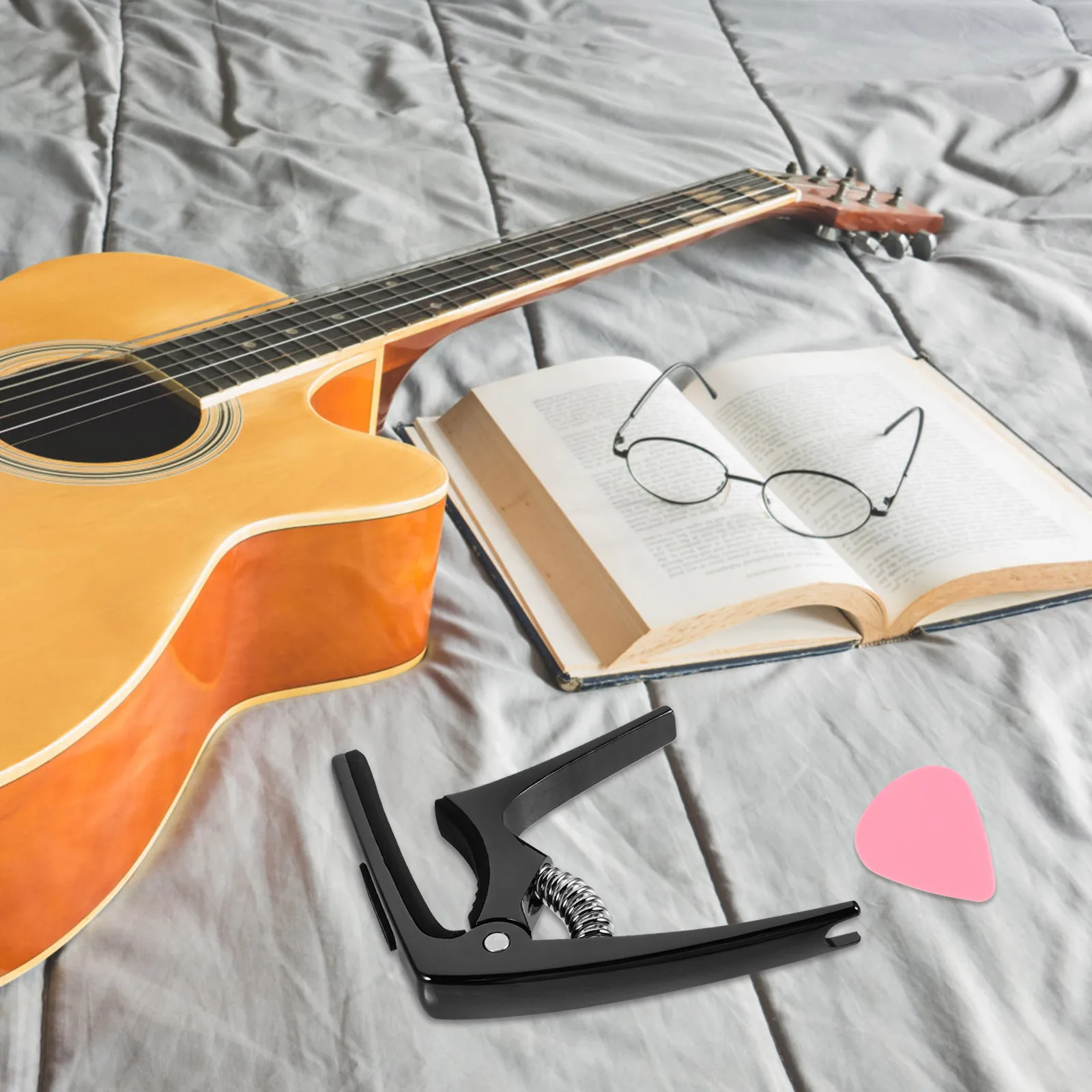 

Metal Guitar Capo Universal Neck Clip Durable Tuning Clamp Key Acoustic Electric Ukulele Set Guitar Capo