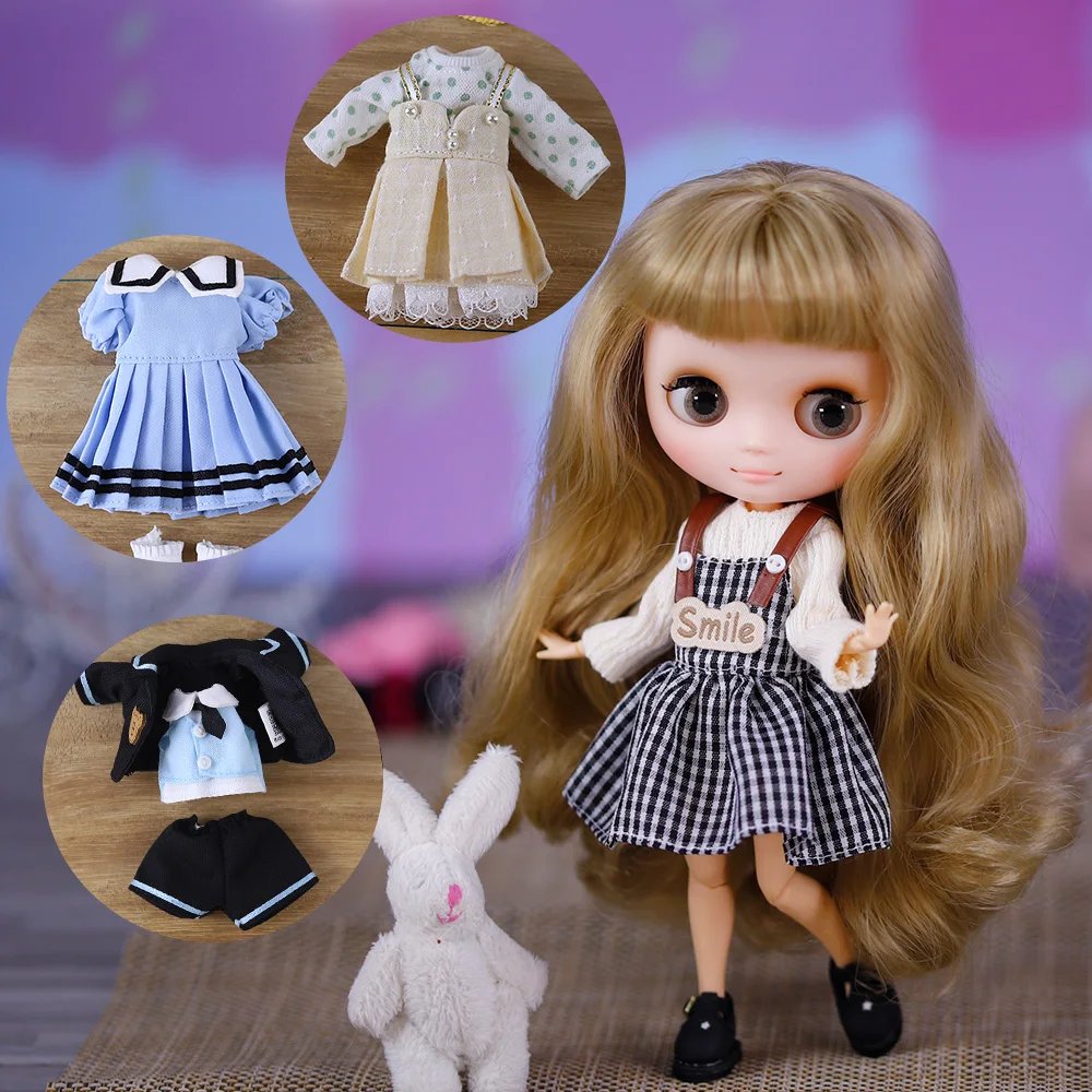 

Outfits For Middie Blyth Doll Dress Clothes Pants Overalls Suit For 20cm Anime 1/8 BJD