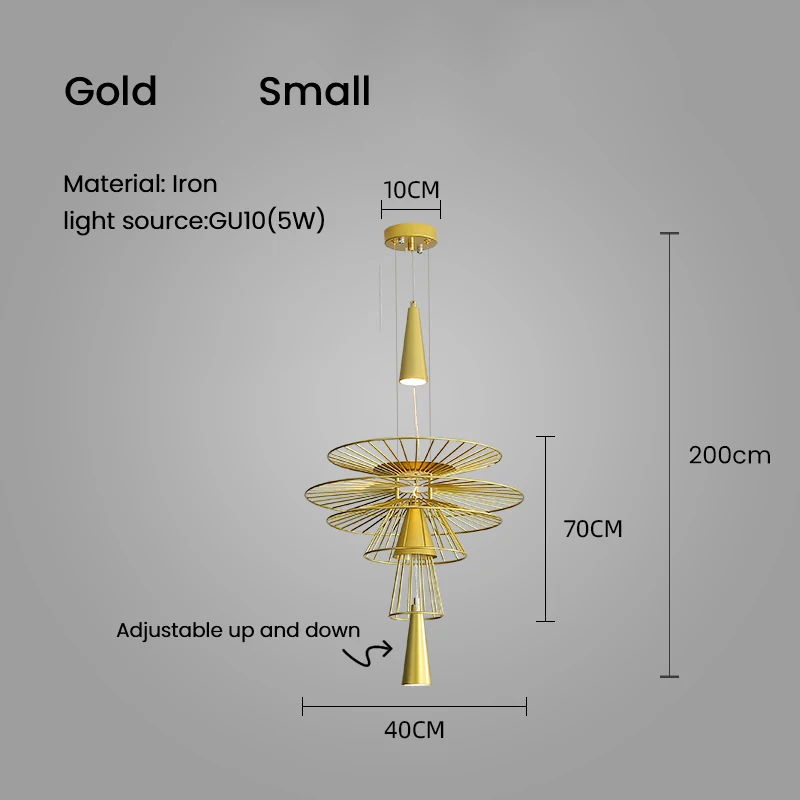 Zwaartekracht kroonluchter LED pot licht zwart goud vliegende schotel lichtpunt Voor keukendecoratie luxe decoratie winkel foyer