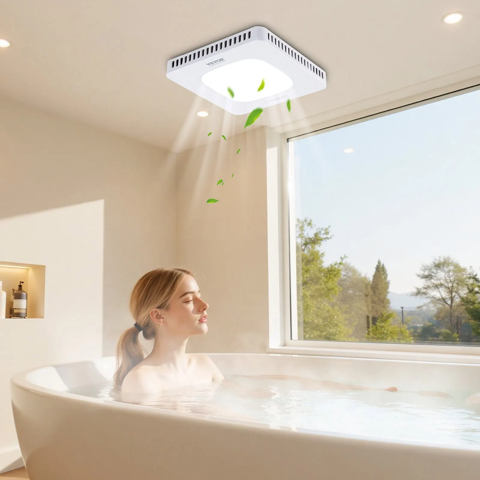 

Bathroom Exhaust Fan with LED Light, 110 CFM Bathroom Vent Three Gear Color Temp, 1.5 Sones Low-Noise, Premium AC Motor Ceili