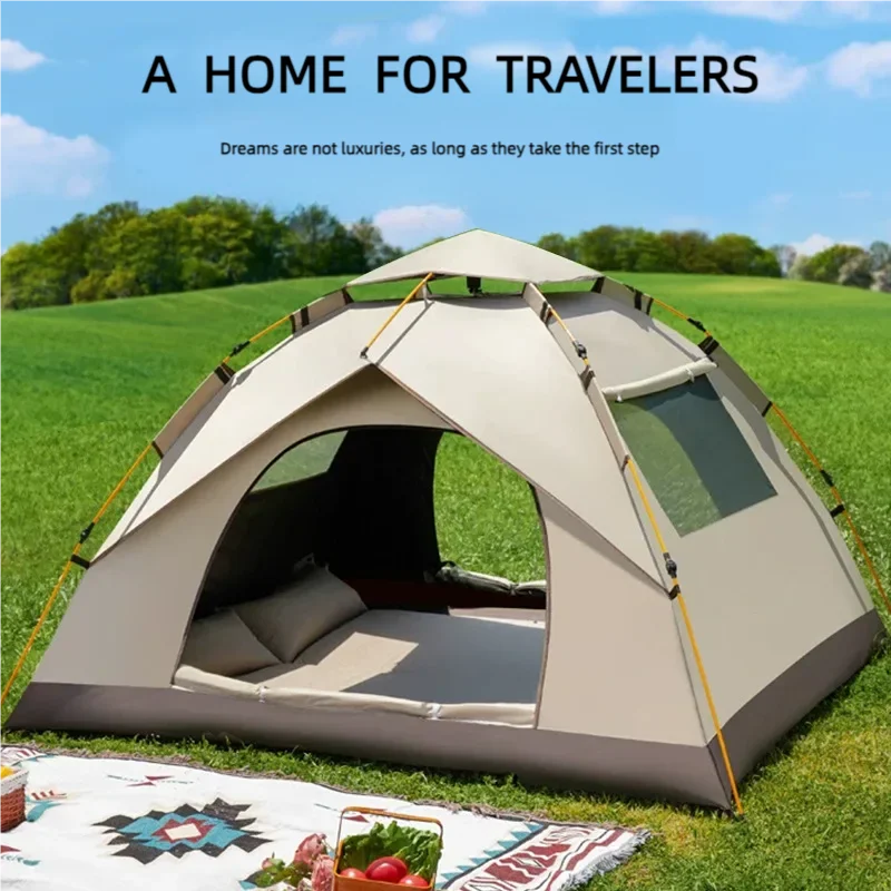 

3-4 Person Outdoor Folding Tent Quick Automati Opening Self-driving Wild Camping Tent Waterproof Sunscreen Portable Tent