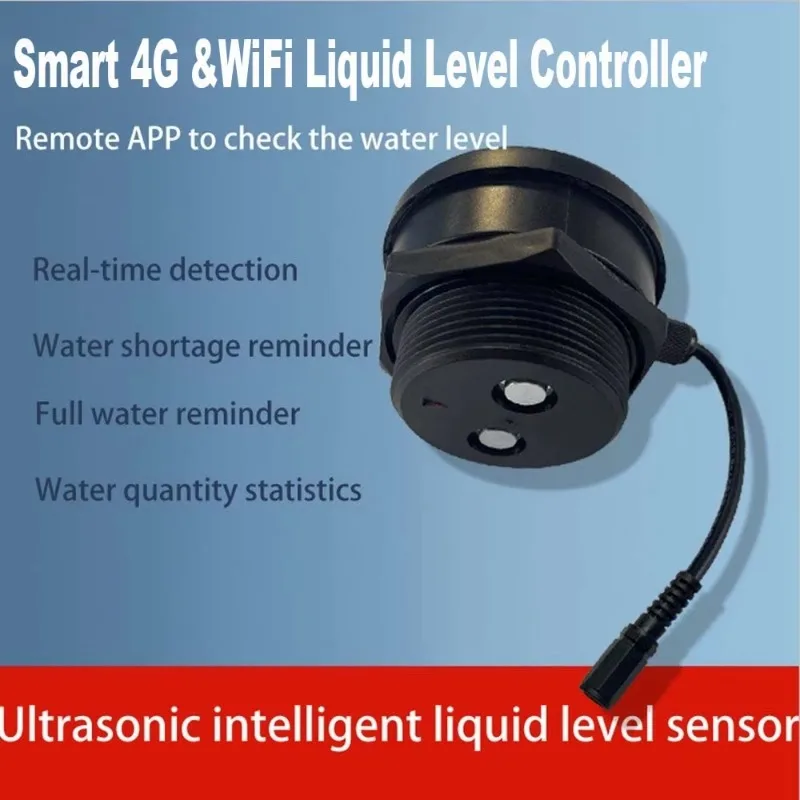 4G WiFi Wireless Ultrasonic Water Oil Liquid Detector IoT Remote Level Monitor Controller with Alarm Function