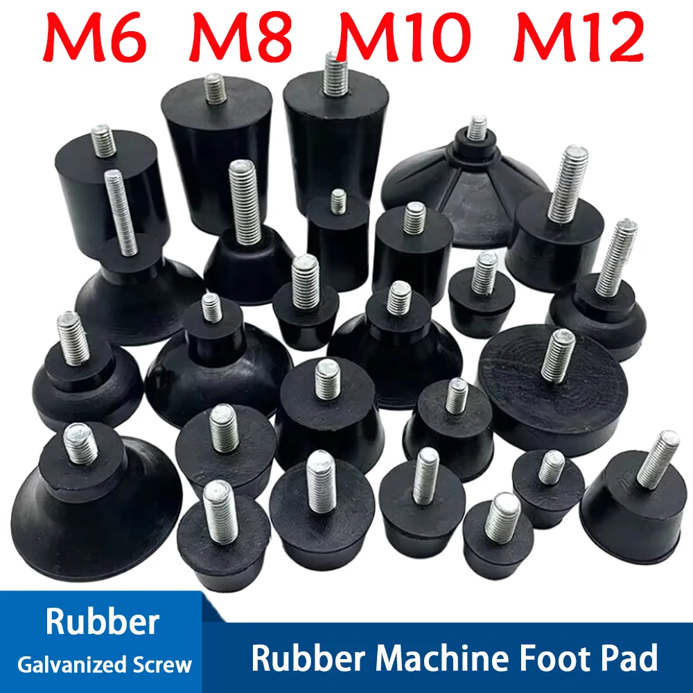 M6 M8 M10 Rubber Adjustable Feet Pad Feet Pad With Screw Table Chair Balck Leveling Foot Pad Furniture Leg Anti-shock Protection