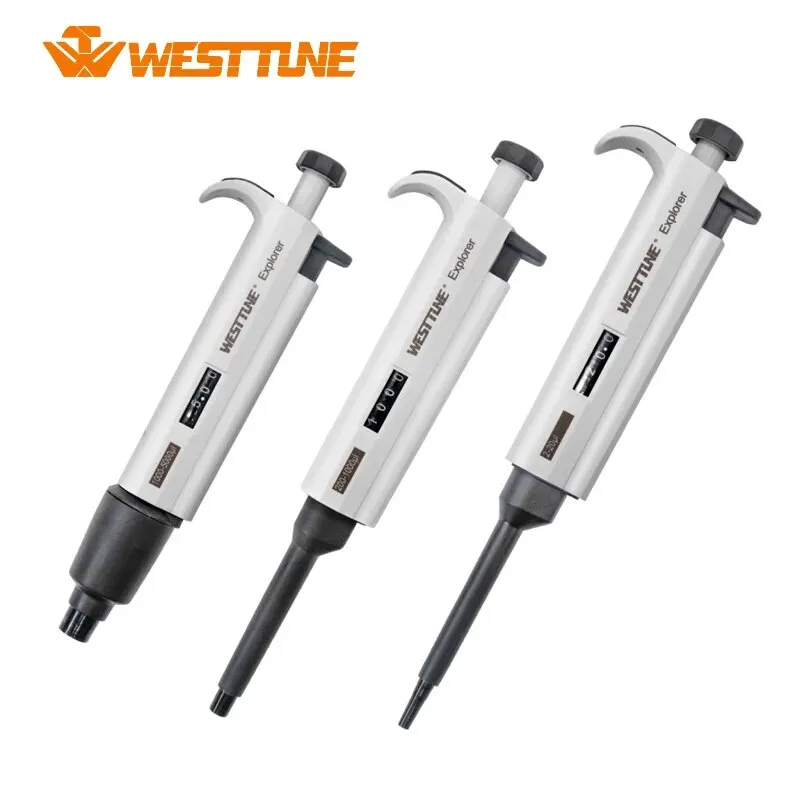 WESTTUNE Laboratory Micro Pipette Gun Lab Single Channel Pipettor Digital Adjustable Plastic Pipette Half Autoclavable with Tip