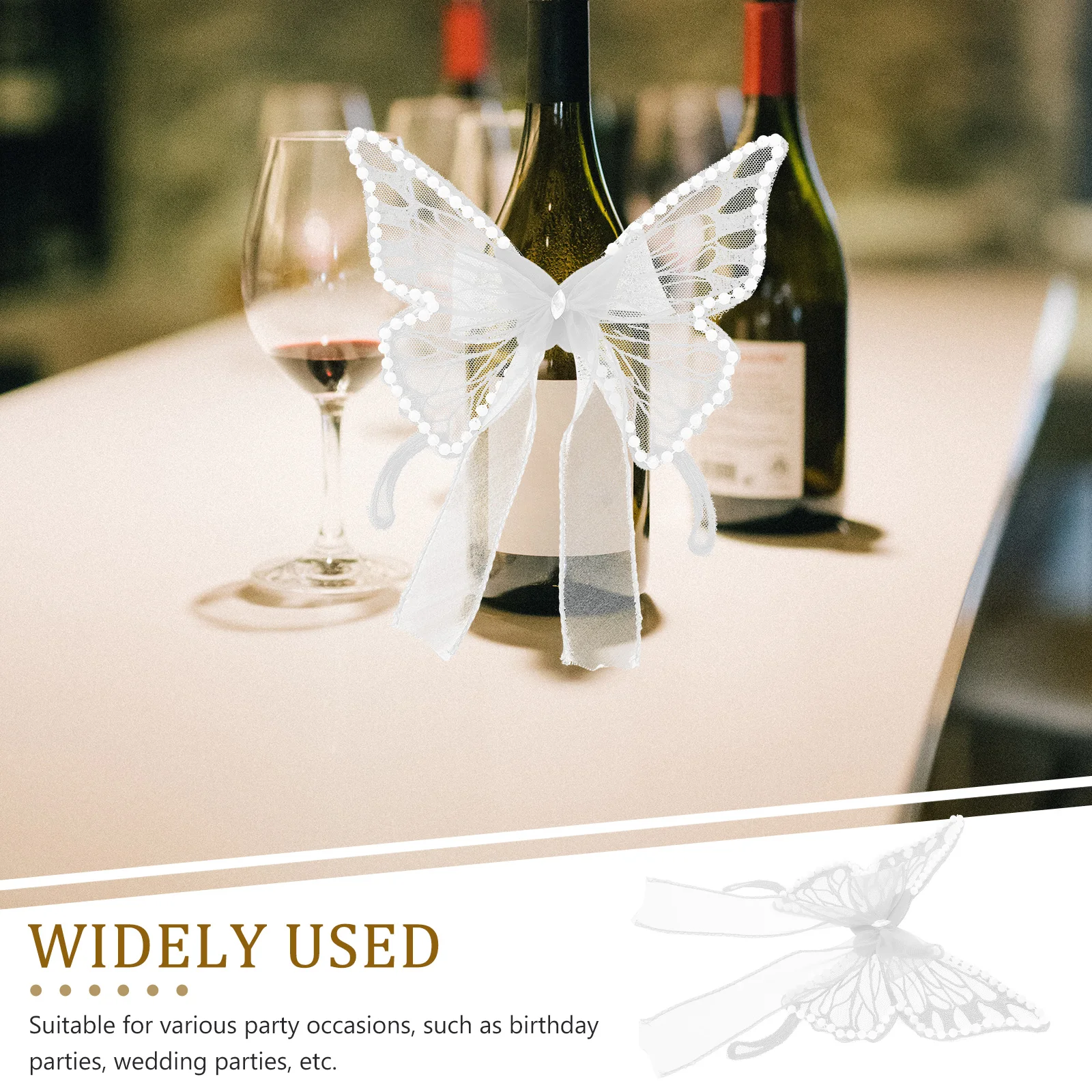 

Bottle Wings Black Mini Holiday Decors Gauze Pearl Rhinestone Decorations Holiday Party Accessories Mini Props