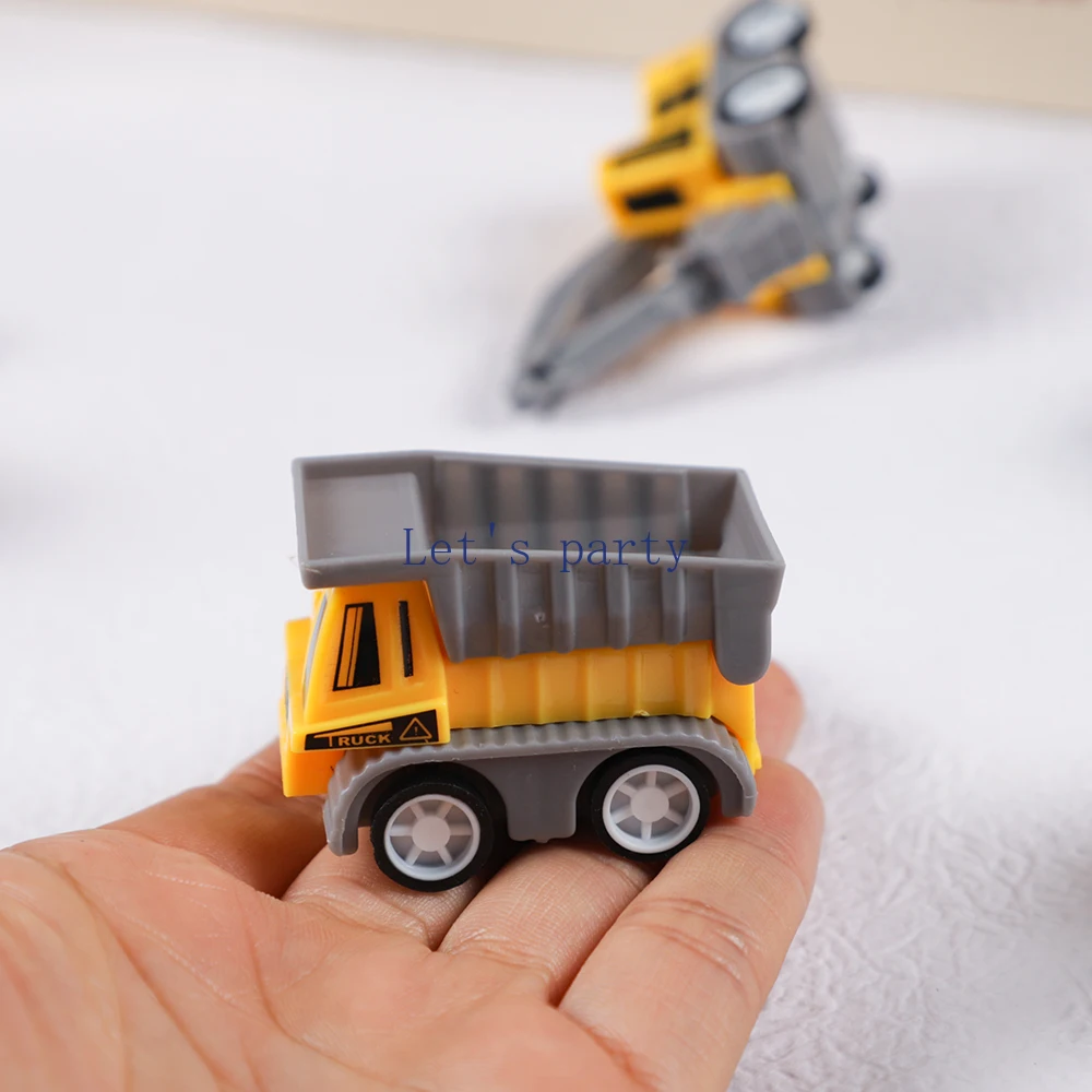 10Pcs Mini Construction Engineering Vehicle Excavator Pull Back Car Toys for Kids Birthday Party Favors Pinata Filler Treat Bag