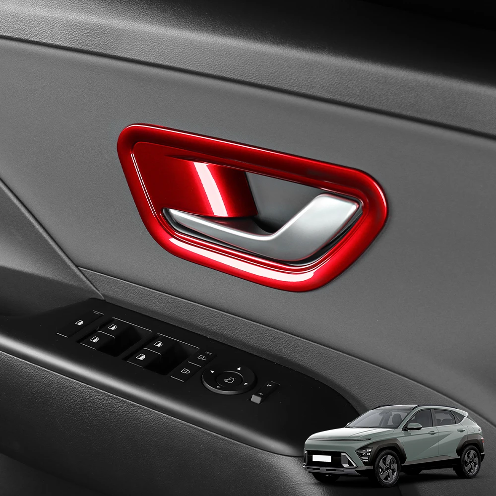 

For Hyundai KONA SX2 2024-2026 LHD & RHD 4Pcs Car Interior Door Handle Bowl Cover Trim Auto Interior Decor Moulding Parts