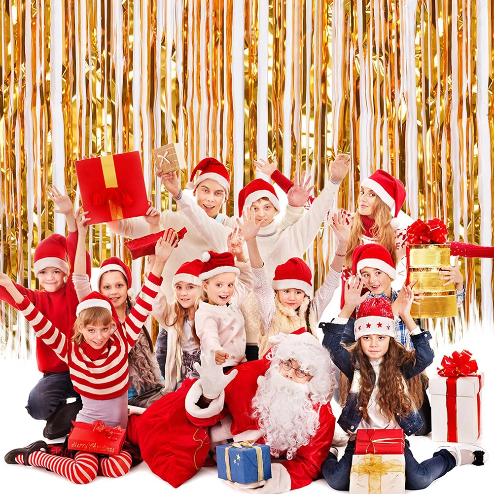 3X1M الذهب احباط هامش الستار لحفل زفاف عيد ميلاد الطفل دش الديكور لامع نافذة الباب ديكور لوازم #1