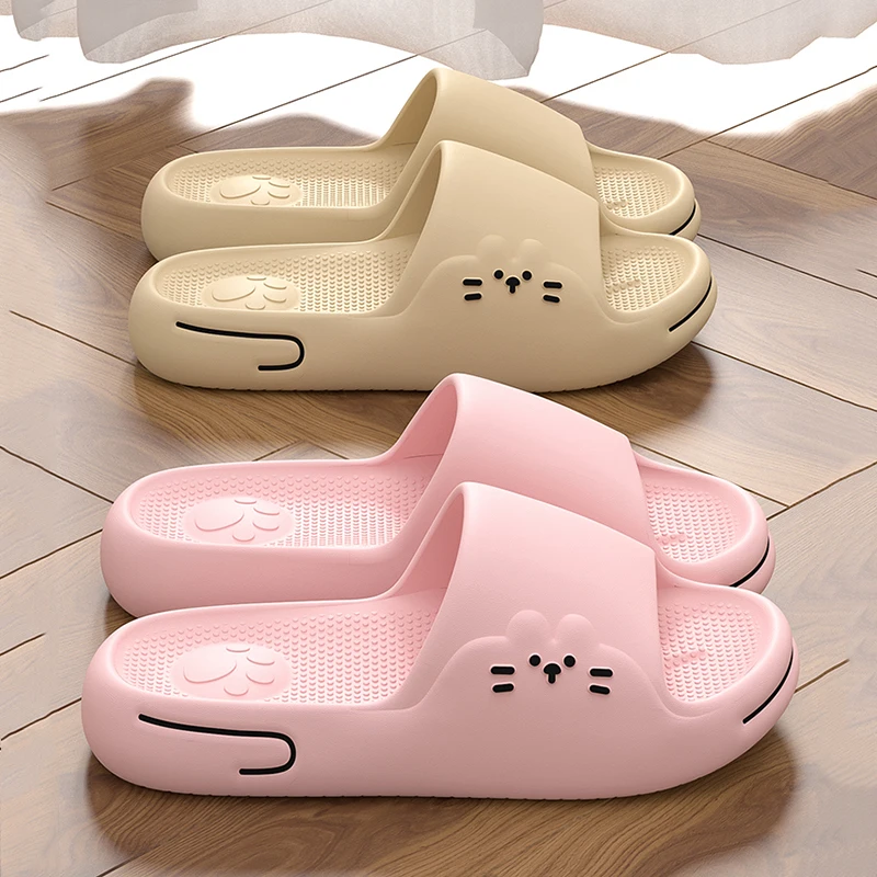 

Cartoon Platform Cloud Slippers Women Comfortable Eva Non Slip Home Bathroom Slides Woman 2026 Summer Soft Sole Beach Sandals