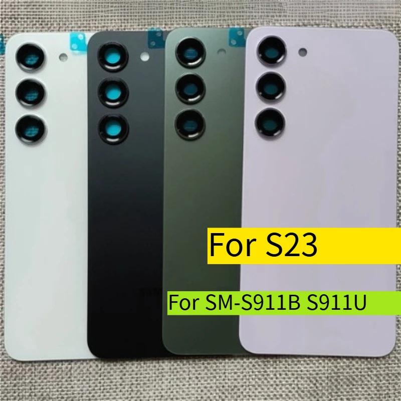 For SM-S23 Battery Back Glass Cover S911B Rear Door Housing Case Shell With Camera Lens Adhesive