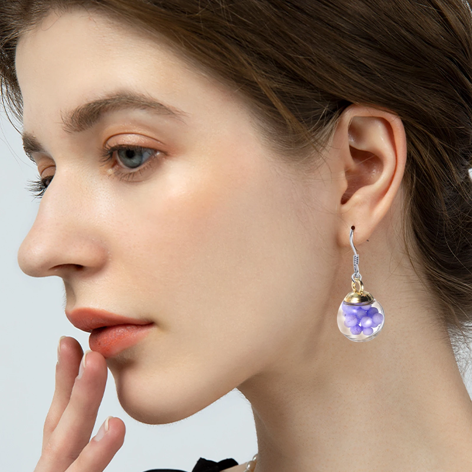 10개 유리 볼 참 장식 투명 DIY 펜던트 귀걸이 목걸이 보석 제작 공예 프로젝트 열쇠고리 액세서리