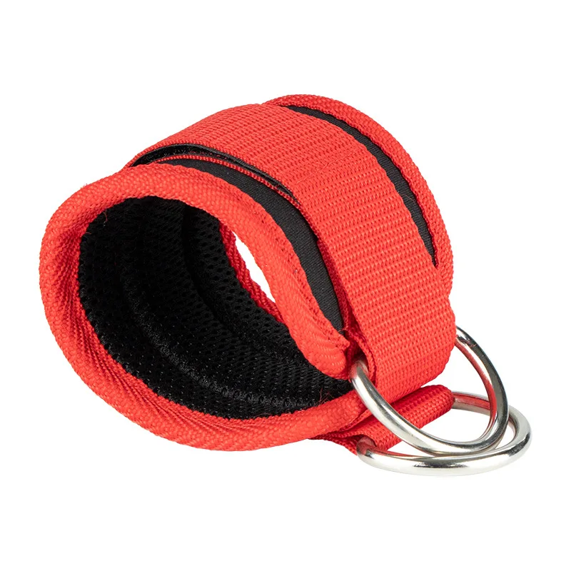 Ankle straps in use during leg workout
