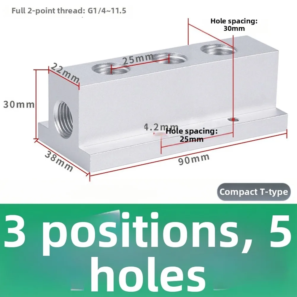 T-shaped Air Distribution Manifold Path Distributor Pneumatic Manifold Splitter Block Quick Connector Distributor For Converging