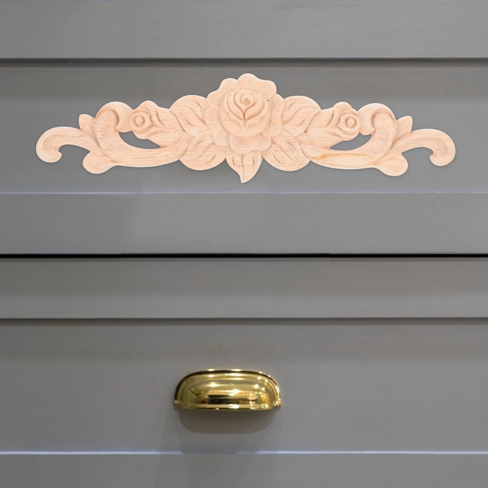 

2Pcs Elegant Wood Carved Rose Appliques Unfinished DIY Flower Ornaments for Furniture Home Decor Projects Flower Wooden DIY
