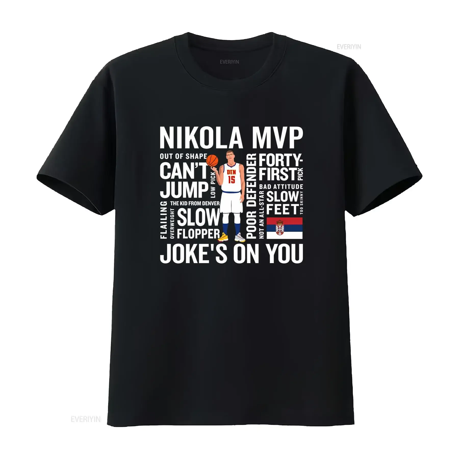 Camiseta de baloncesto Nikola Jokic MVP Design S XXXL divertida Denver 15 Joke's On You con estampado vintage lavado informal