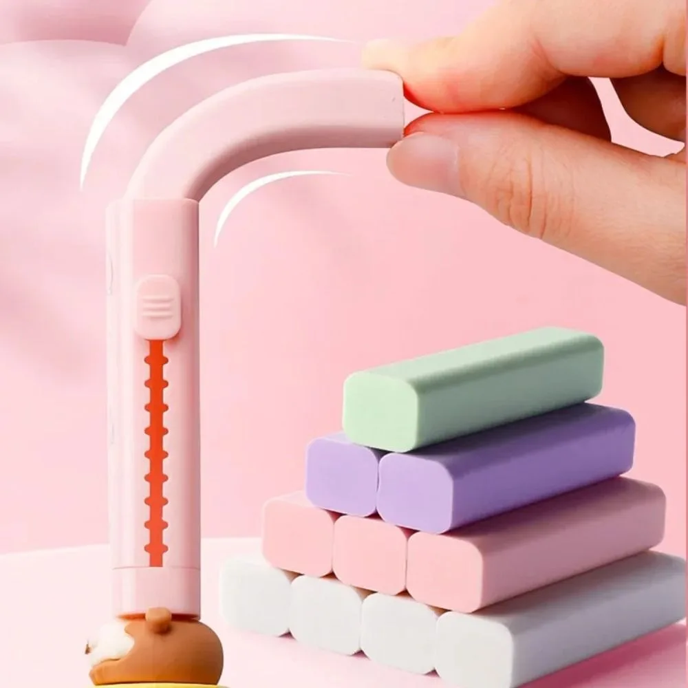 

Cartoon Replaceable Rubber Core Pressing Pencil Eraser School Stationery Student Gift Pen Type Eraser Pencil Wiping Tool