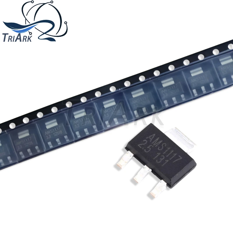 50pcs AMS1117-3.3 AMS1117-5.0 AMS1117 3V3 AMS1117-1.2 AMS1117-1.5 AMS1117-1.8 AMS1117-2.5 AMS1117-ADJ SOT-223 Voltage Rugulator