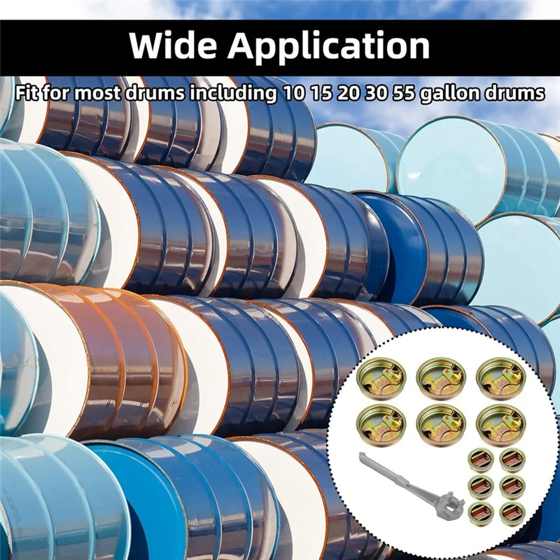 

2025 Trend 20 Pcs Metal Drum Bung Plug With Gasket 2 Inch And 3/4 Inch Steel Bung Cap With Aluminum Bung Wrench Barrel Bung Caps