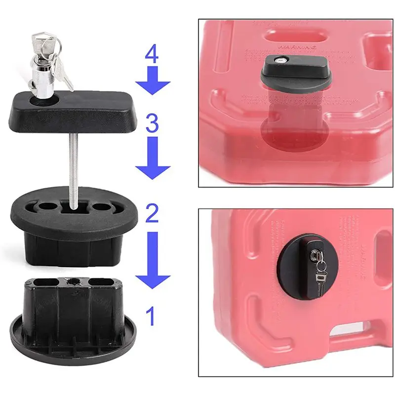 4X Gas Can Mount, Oil Mounting Lock 5Gallon Gas Tank Cans Lock Pack Mount Lock For 10L/2.6 Gallon Fuel Tank Barrel