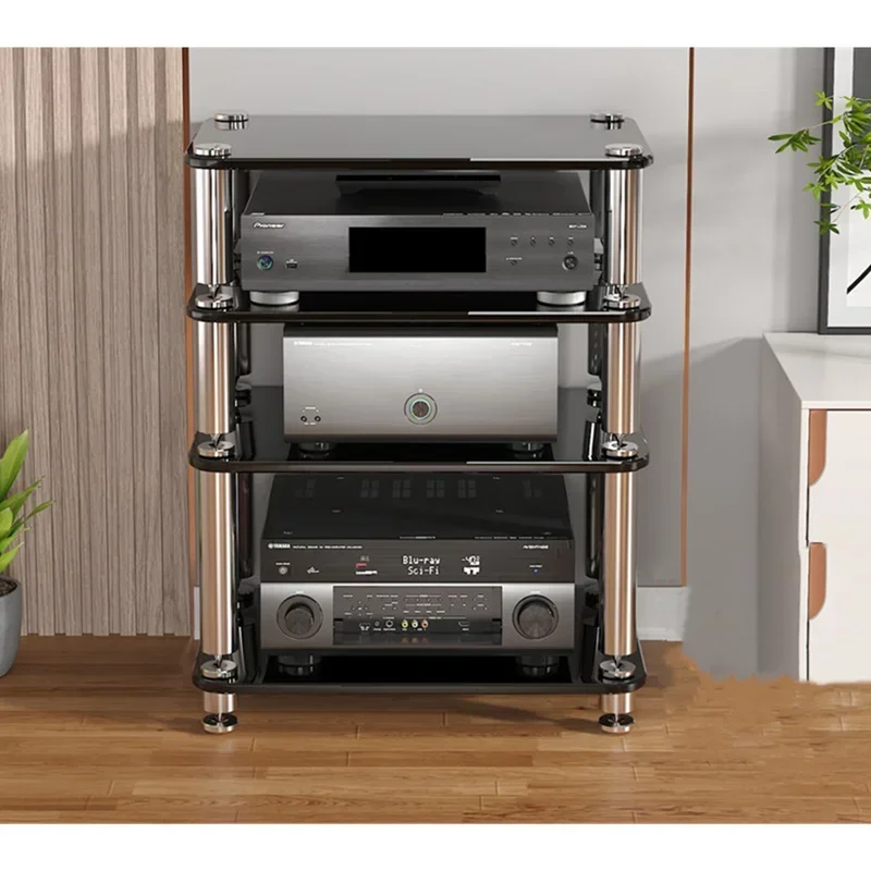 DK-01 الزجاج المقسى صدمة مضاعف الصوت T لو KTV TV C inet الصوت C inet القدم مسمار الرف السلطة أمبير رف AV المعدات #5