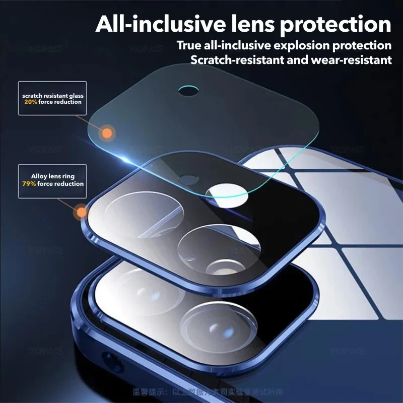 Antyszpiegowskie etui magnetyczne ze szkła hartowanego z ochroną Len dla iPhone'a 11 12 13 14 15 16 Pro Max Plus Magnet Cover — zdjęcie produktu 6