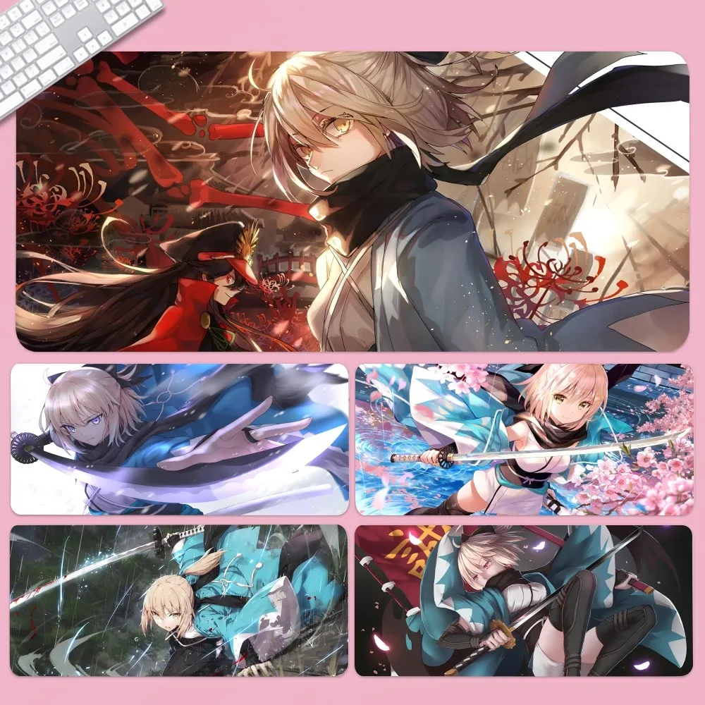 Anime Fate Okita Souji Mousepad Large Gaming Mouse Pad LockEdge Thickened Computer Keyboard Table Desk Mat