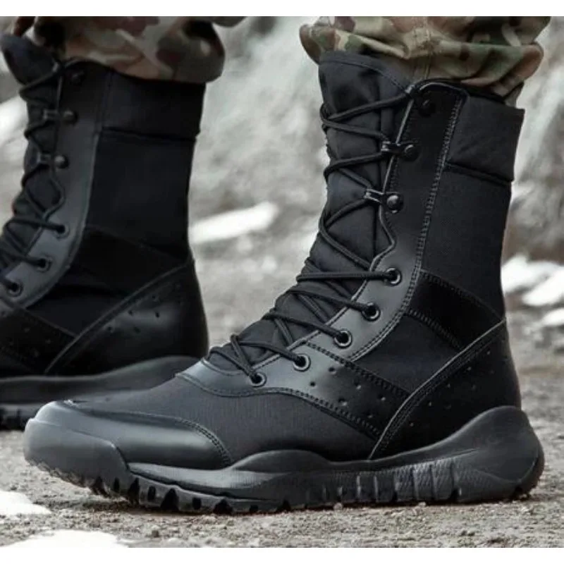 Summer Combat Boot Men Women Climbing Training Lightweight Waterproof Tactical Boots  Mesh Shoes Outdoor Hiking Breathable