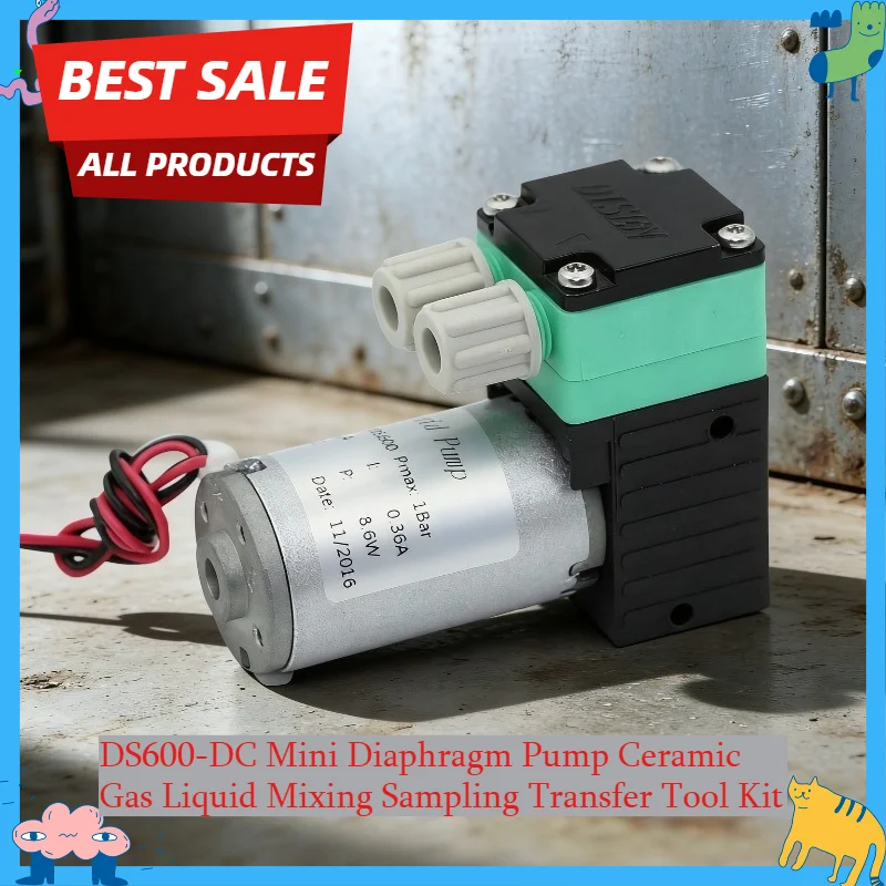 DS600-DC Mini Diaphragm Pump Ceramic Gas Liquid Mixing Sampling Transfer Tool Kit