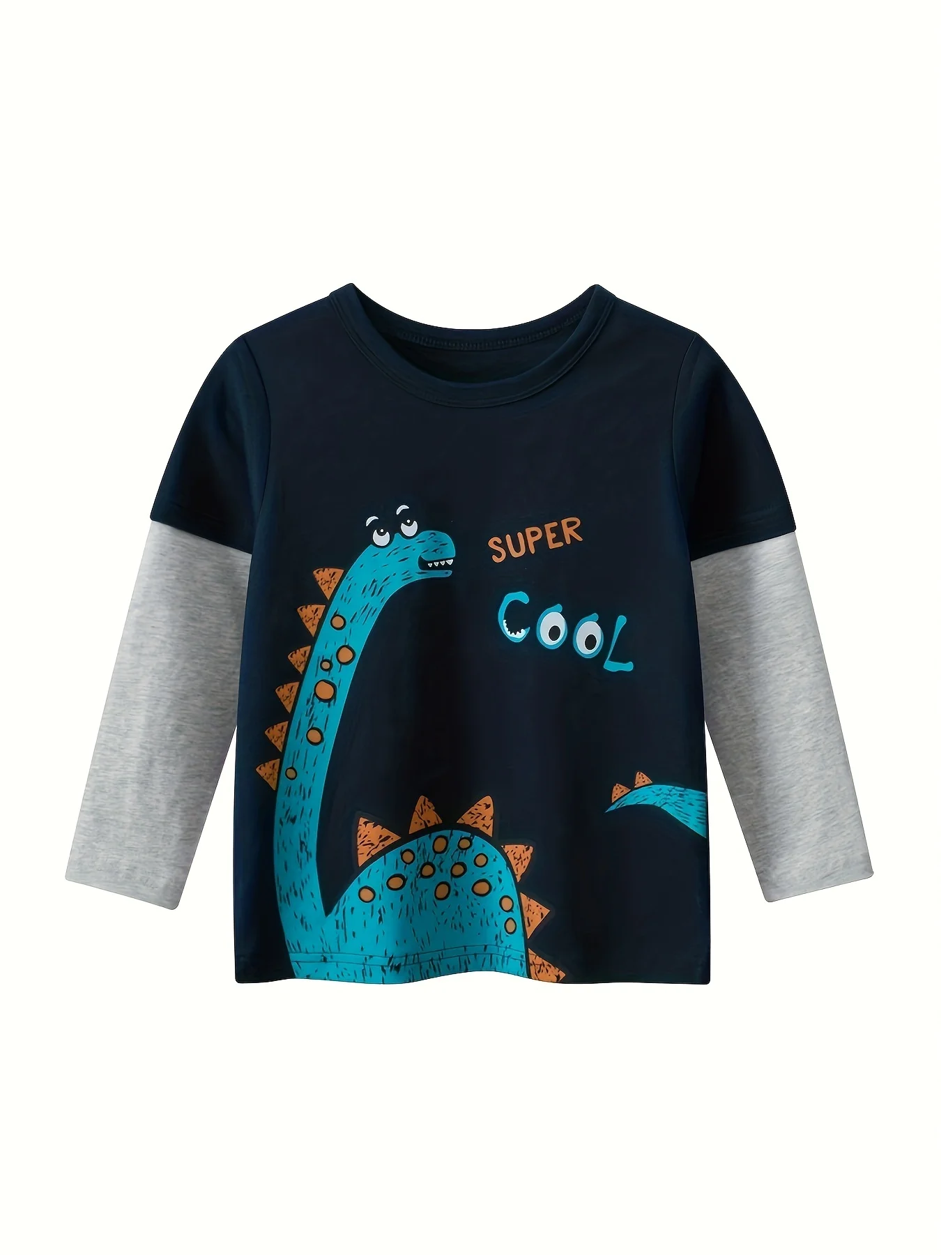 Toddler Boys Long Sleeve Basic T-Shirt Cotton Casual Round Neck Top Kids Spring Summer Clothes