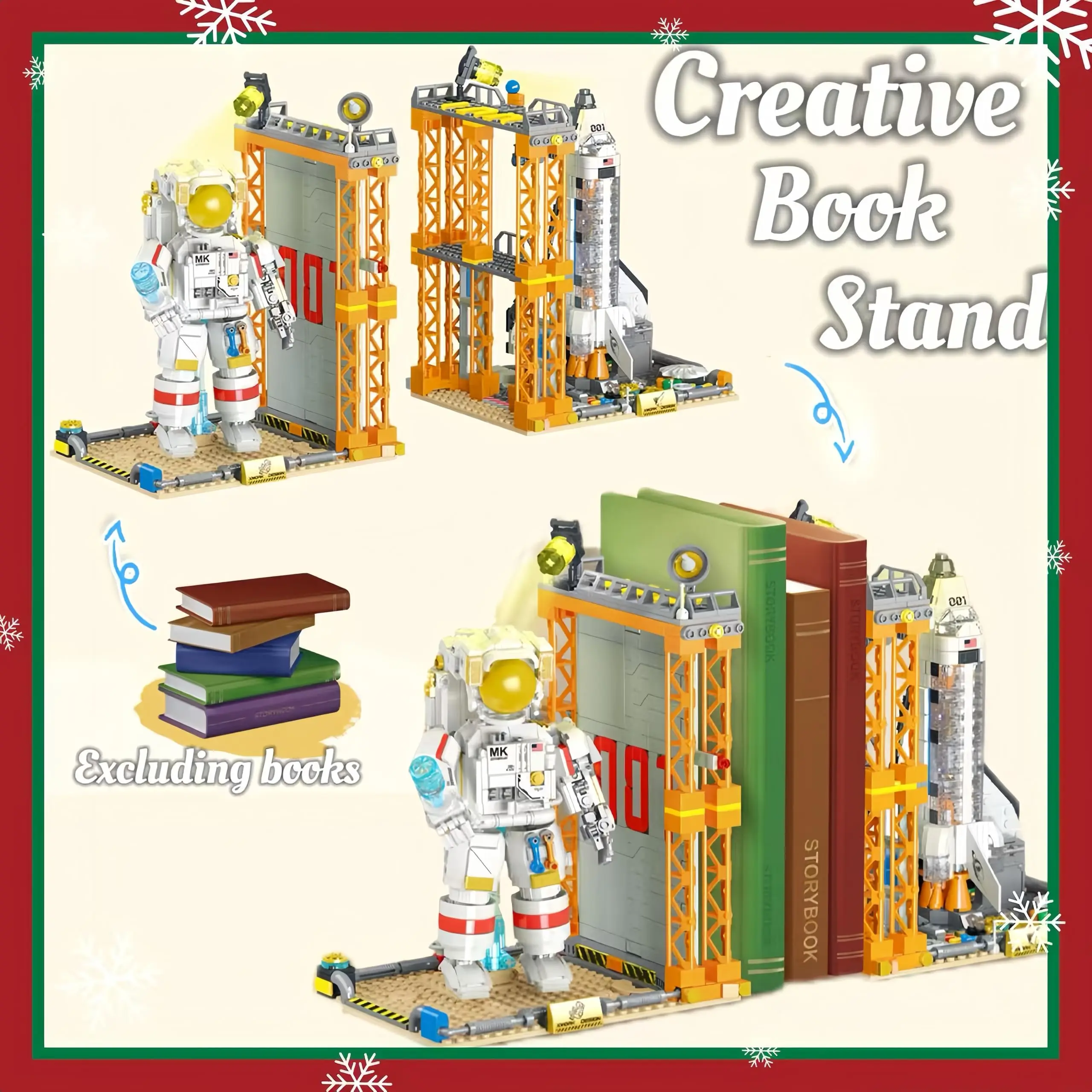 1623PCS Astronauta Astronauta Dirigibile Modello MOC Centro di Lancio Razzo Building Blocks Kit Scaffale Ornamenti Giocattoli per I Regali Dei Bambini