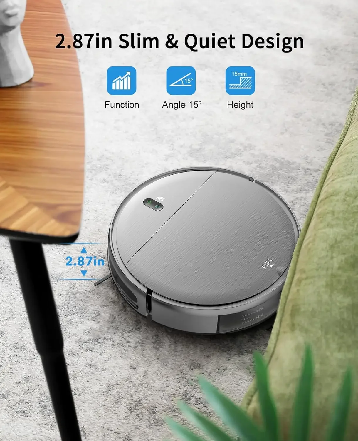 Vacuum and Mop Combo, 2 in 1 Mopping Robot Vacuum Cleaner with Schedule, Wi-Fi/Voice/App, Strong Suction, Ease of Use, Self-Char