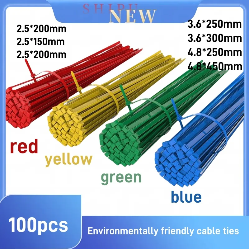 

Plastic Cable Ties, Self-Locking Nylon Cable Ties, Heavy Duty Cable Tie Rings, Hardware Organizer, Cable Straps, 100 Pcs