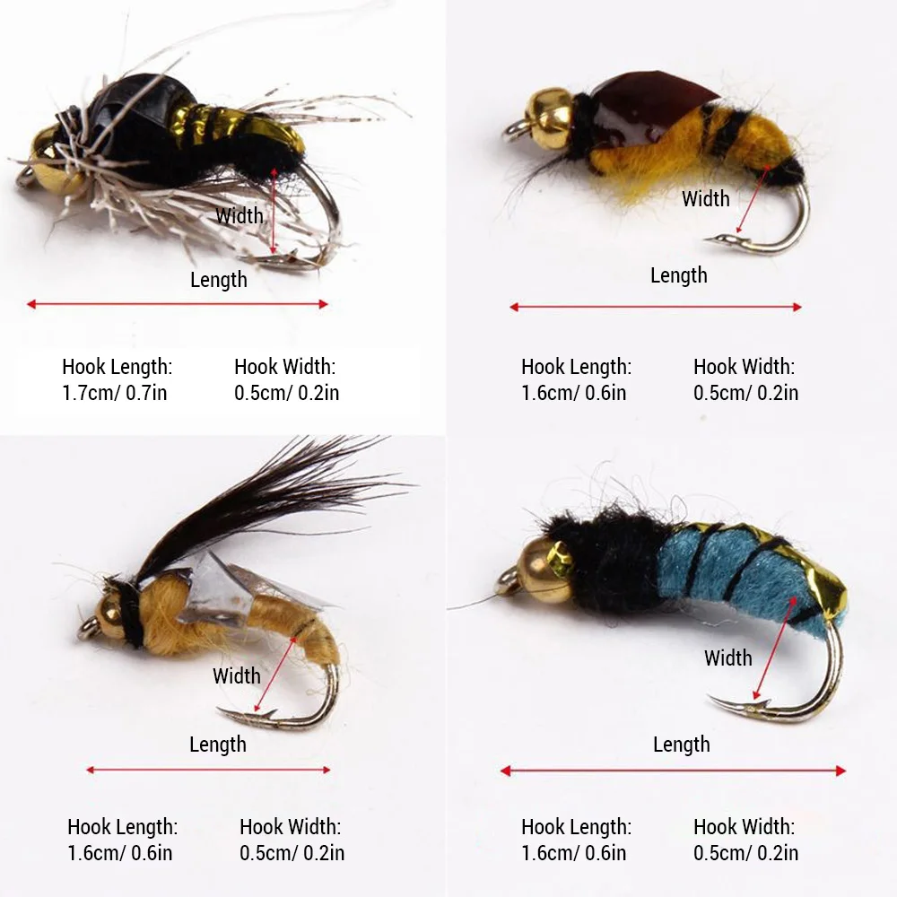 64pcs Fly Fishing Flies Fly Fish Lure Kit  Fly Fishing Gear Biomimetic Insect Lures with Fly Box