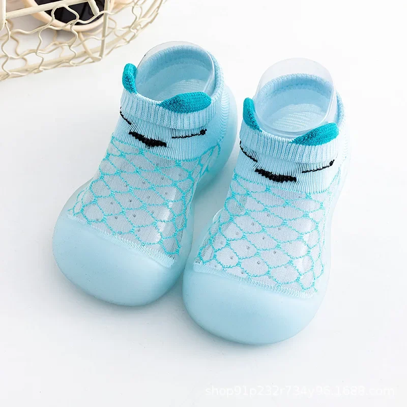 Нескользящие босоножки на мягкой нескользящей подошве для детей в помещении, летняя детская обувь для мальчиков и девочек, сетчатые босоножки для детей