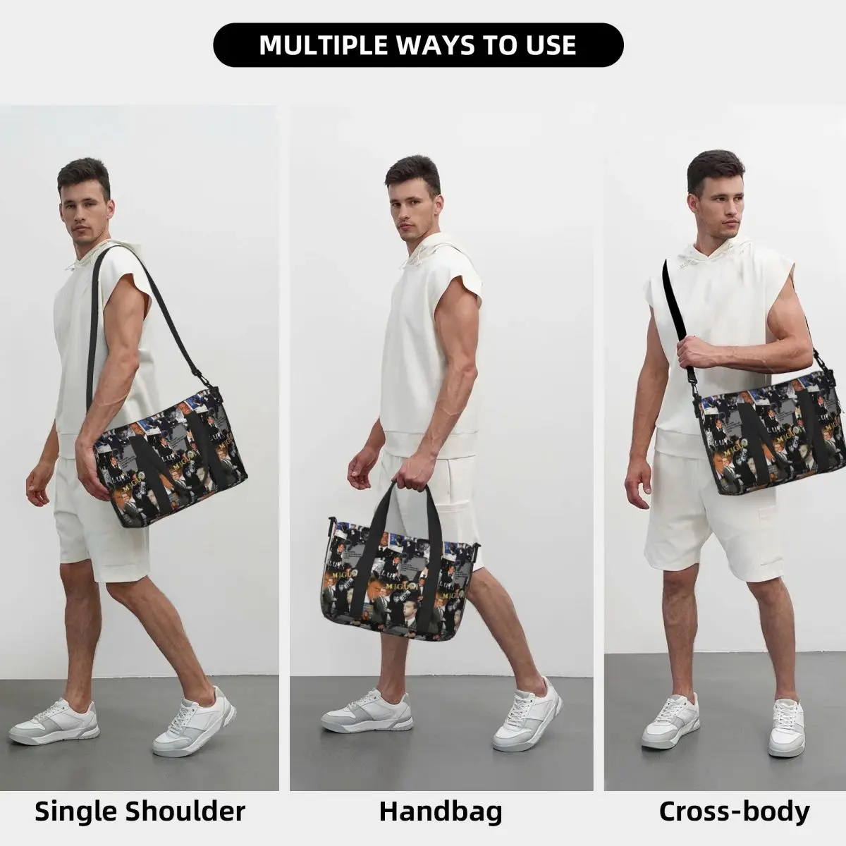 Luis Miguel Singer bolso de viaje de playa, bolsos de mano de gran capacidad para gimnasio, Yoga, bolso de compras para mujer, bolso de hombro