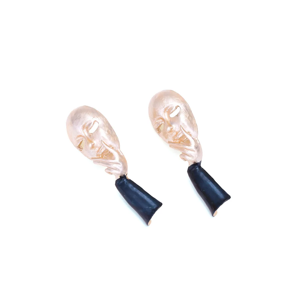 Niche Design Abstract Face Earrings Personality Creative Thin Painting Character Face Mask Earrings Earrings Women