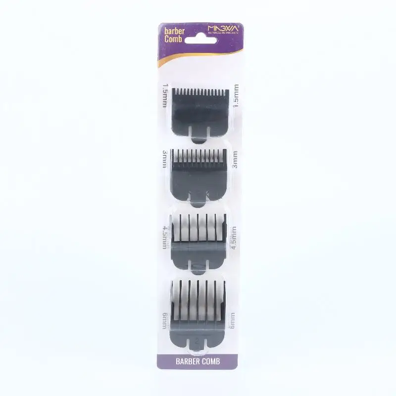 1/2/3/4Pcs Hair Clipper Guards Guide Combs Trimmer Styling Attachment Black Limit Set 1.5mm 3mm 4.5mm 6mm No Break