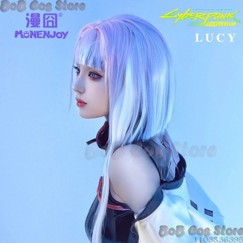 Lucy Anime Cyberpunk Cosplay Prop Edgerunners Short Wig Color-matching Hair Pink Women Girl Holloween Party RolePlay Customized