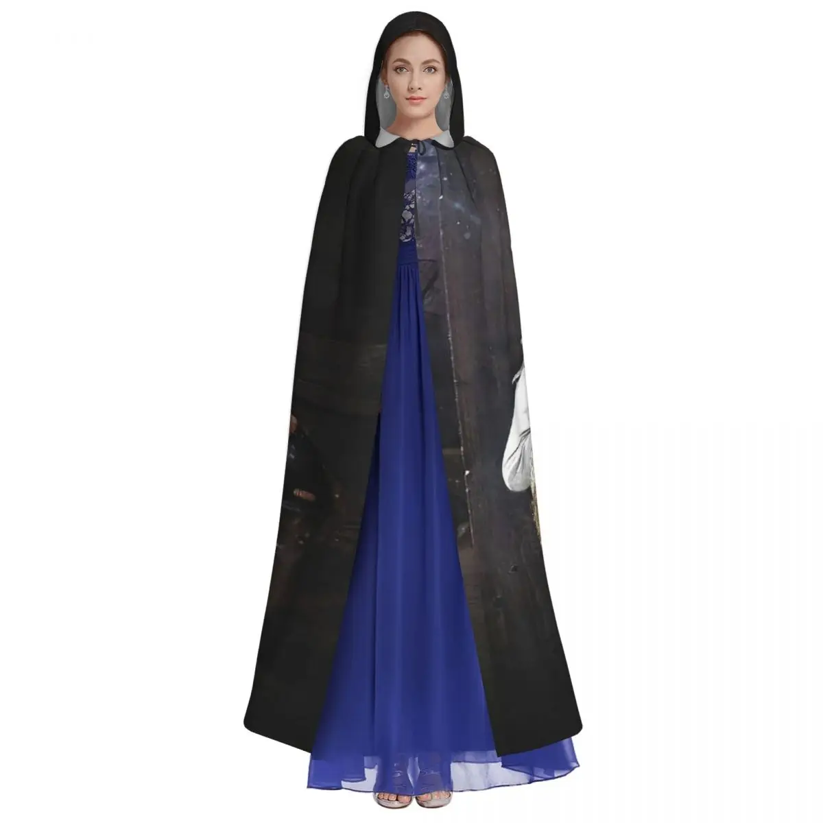 Jareth ملك العفاريت الوقاية في متاهة طويلة مقنعين عباءة الساحرة القرون الوسطى زي تأثيري كيب هالوين مصاص دماء الكبار