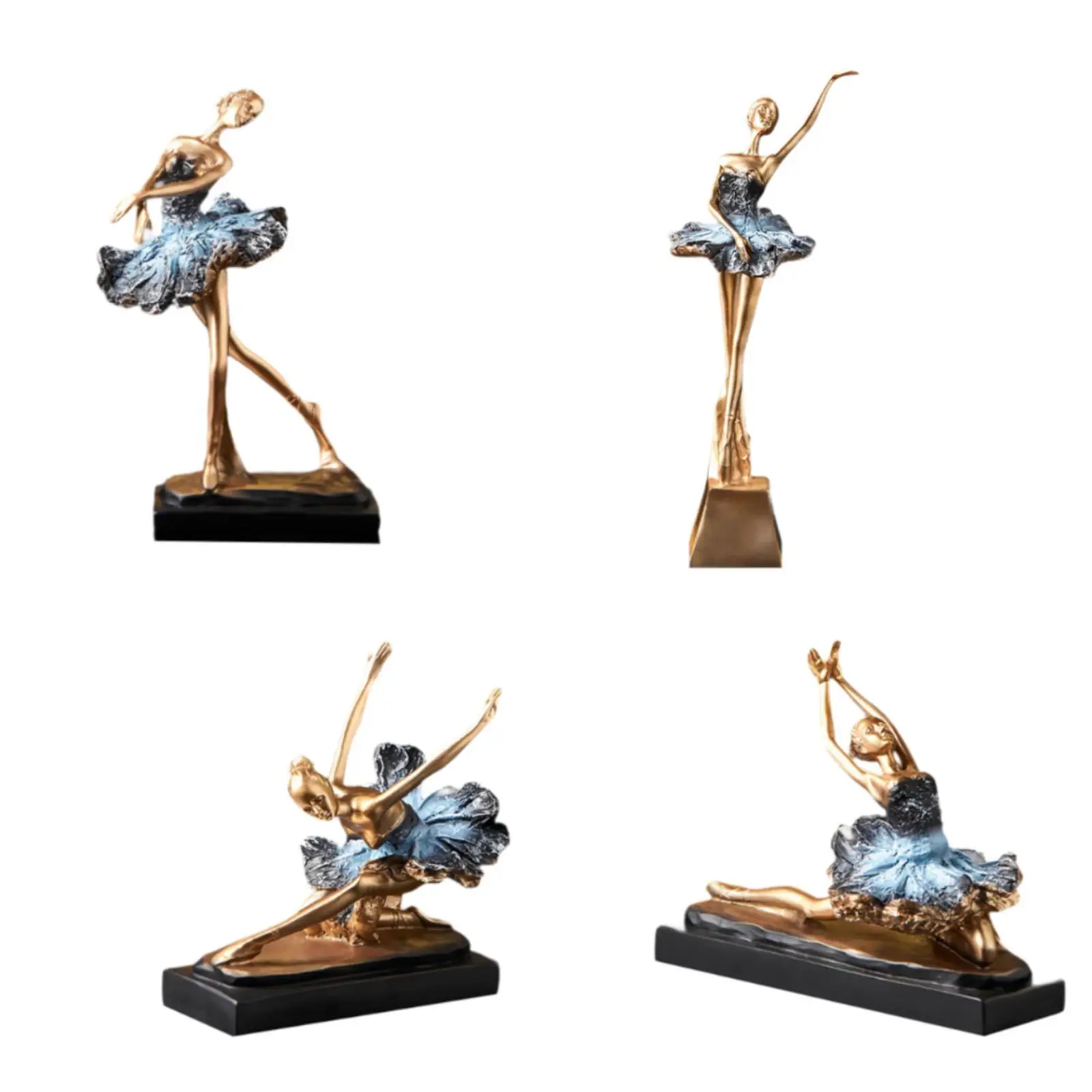 Ballerina Girl Figurine Gift Tabletop Ballet Dancer Ornament Figure for Shelf Restaurant Living Room Guest Room Decorating