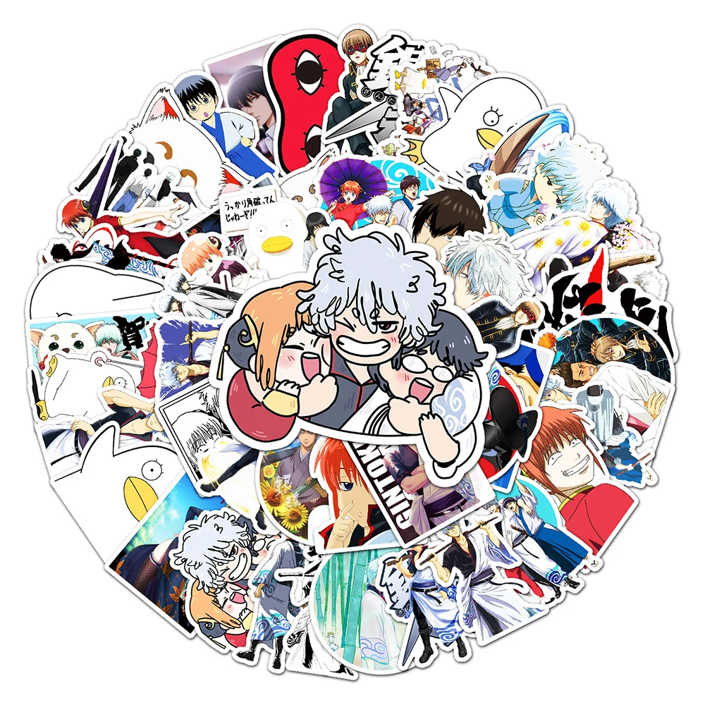 

10/30/50pcs Japanese Anime GINTAMA Stickers for Kids Sakata Gintoki Decals Graffiti Luggage Car Cool Cartoon Manga Sticker Toys