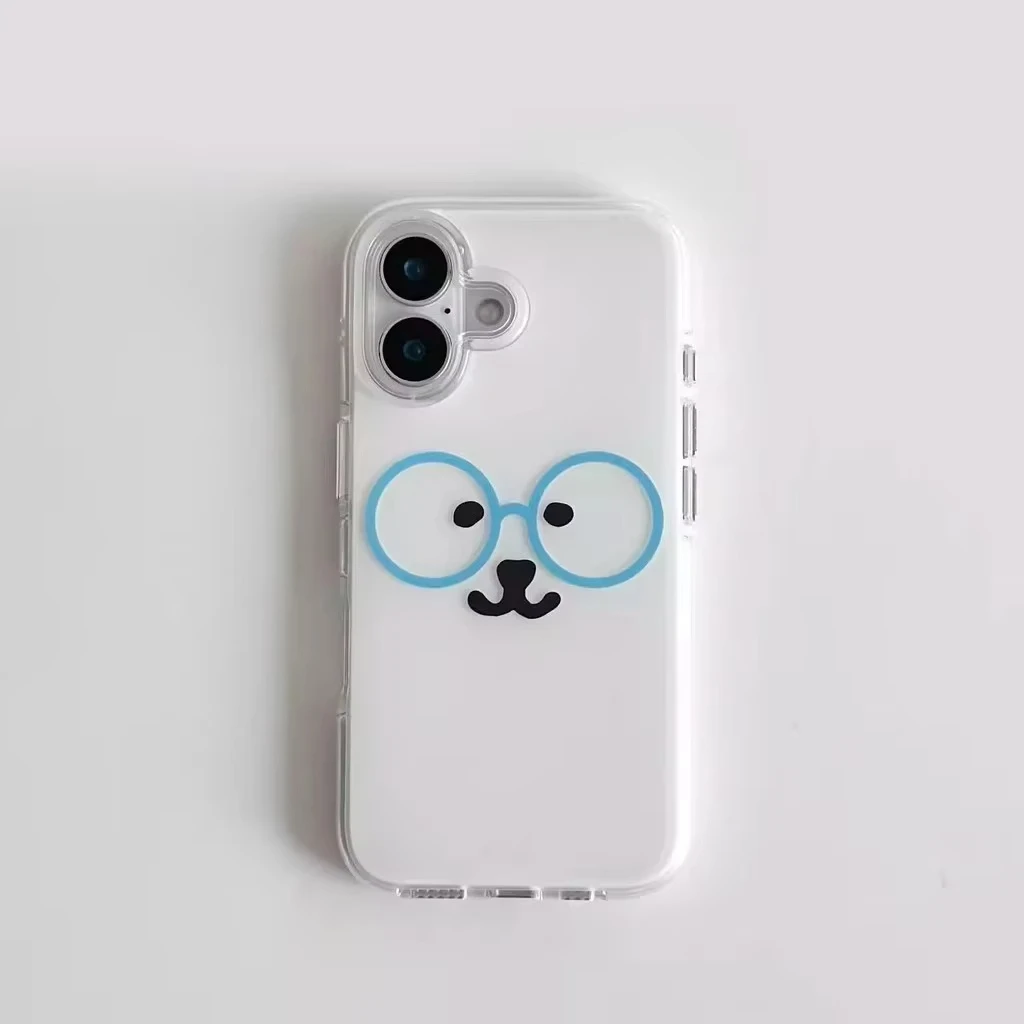 Niedliche Bären-Handyhülle mit Brillen für iPhone 18 17 Promax 16 15 14 13 12 11 Pro Mini Max Plus XR Silikon Transparente Weiche Hülle – Detail 3